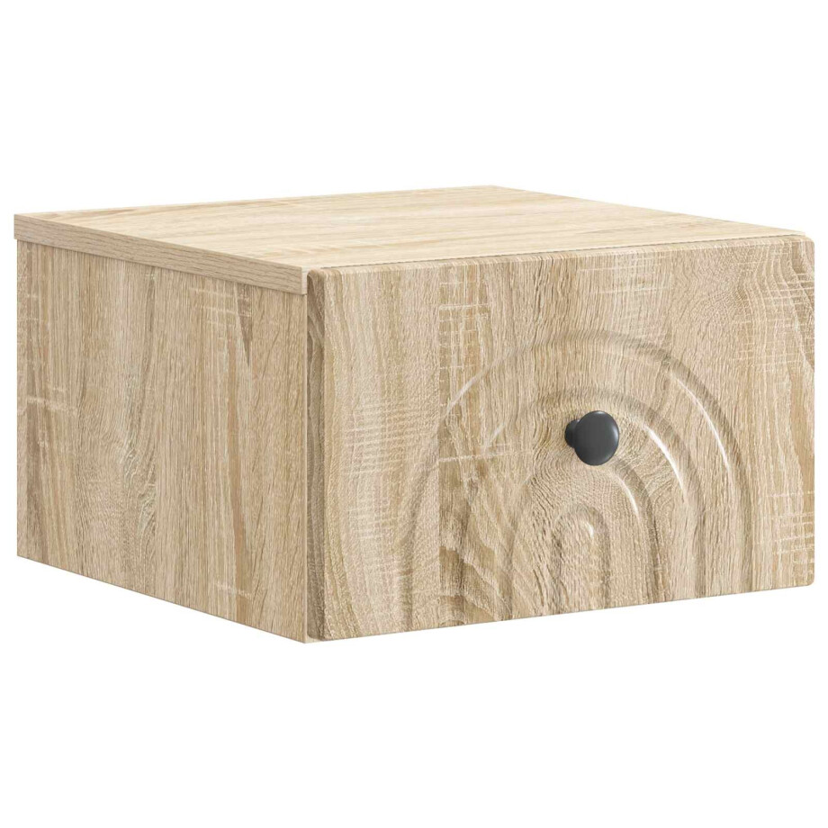 vidaXL Wandbeugel Bedkast Sonoma Eiken 33 x 34,5 x 20 cm Bewerkt hout afbeelding 1