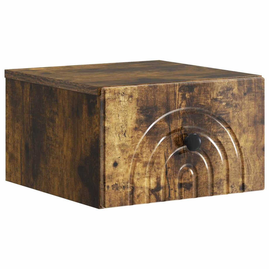 vidaXL Wandbeugel Bedkast Gerookt eiken 33 x 34,5 x 20 cm Bewerkt hout vidaXL Wandbeugel Bedkast Gerookt eiken 33 x 34,5 x 20 cm Bewerkt hout afbeelding 1