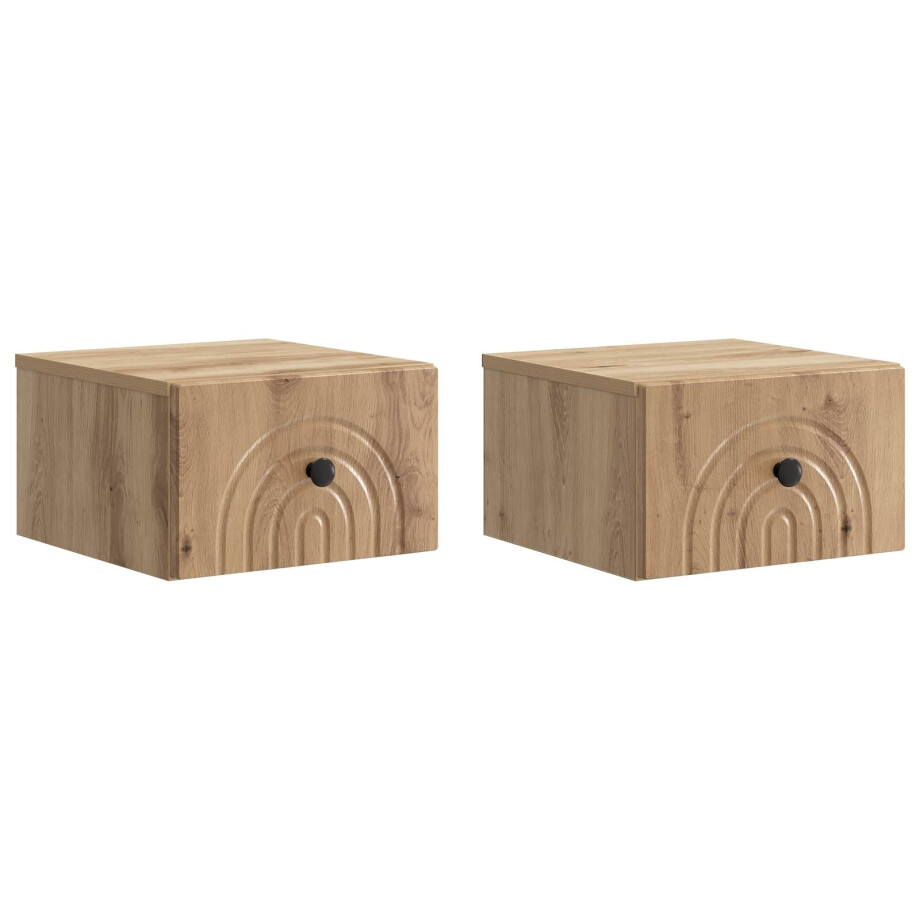 vidaXL Wandbeugel Bedkast 2 pcs Artisanaal eiken 33 x 34,5 x 20 cm vidaXL Wandbeugel Bedkast 2 pcs Artisanaal eiken 33 x 34,5 x 20 cm afbeelding 1