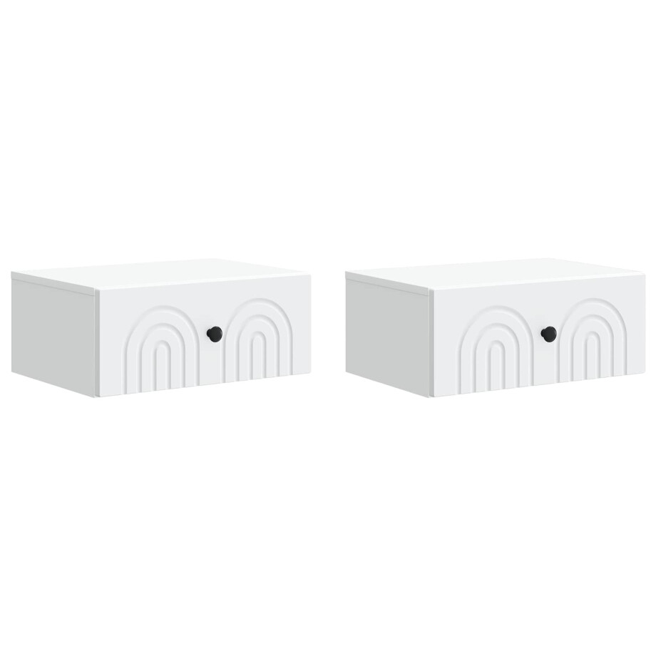 vidaXL Wandbeugel Bedkast 2 pcs Wit 49 x 34,5 x 20 cm Bewerkt hout vidaXL Wandbeugel Bedkast 2 pcs Wit 49 x 34,5 x 20 cm Bewerkt hout afbeelding 1
