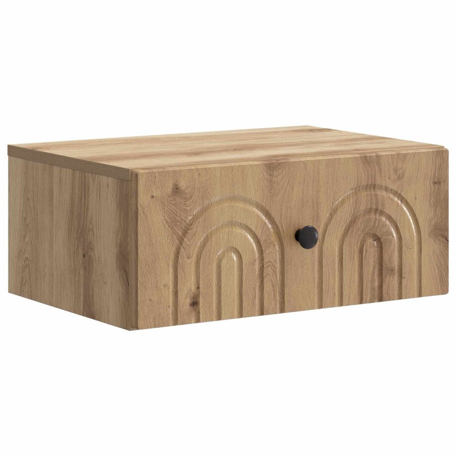 vidaXL Wandbeugel Bedkast met lade Artisanaal eiken 49 x 34,5 x 20 cm vidaXL Wandbeugel Bedkast met lade Artisanaal eiken 49 x 34,5 x 20 cm afbeelding 1