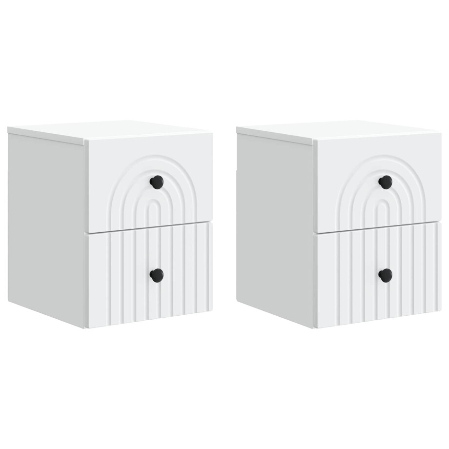 vidaXL Wandbeugel Bedkast 2 pcs Wit 33 x 34,5 x 40 cm Bewerkt hout vidaXL Wandbeugel Bedkast 2 pcs Wit 33 x 34,5 x 40 cm Bewerkt hout afbeelding 1