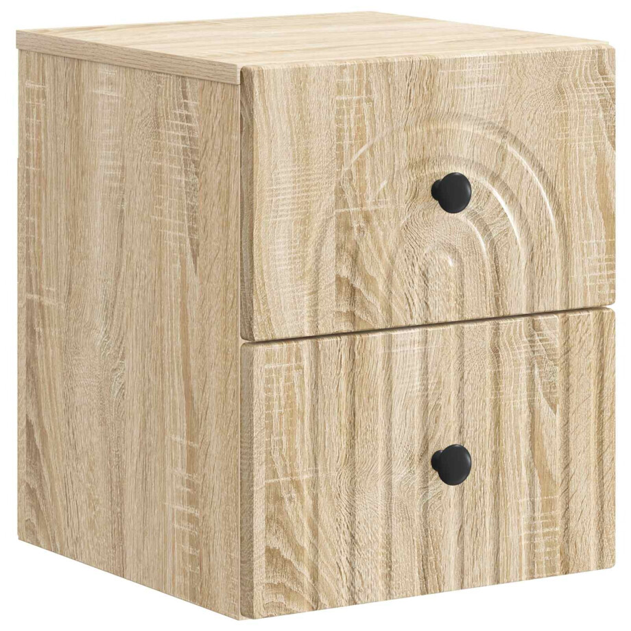 vidaXL Wandbeugel Bedkast Sonoma Eiken 33 x 34,5 x 40 cm Bewerkt hout vidaXL Wandbeugel Bedkast Sonoma Eiken 33 x 34,5 x 40 cm Bewerkt hout afbeelding 1
