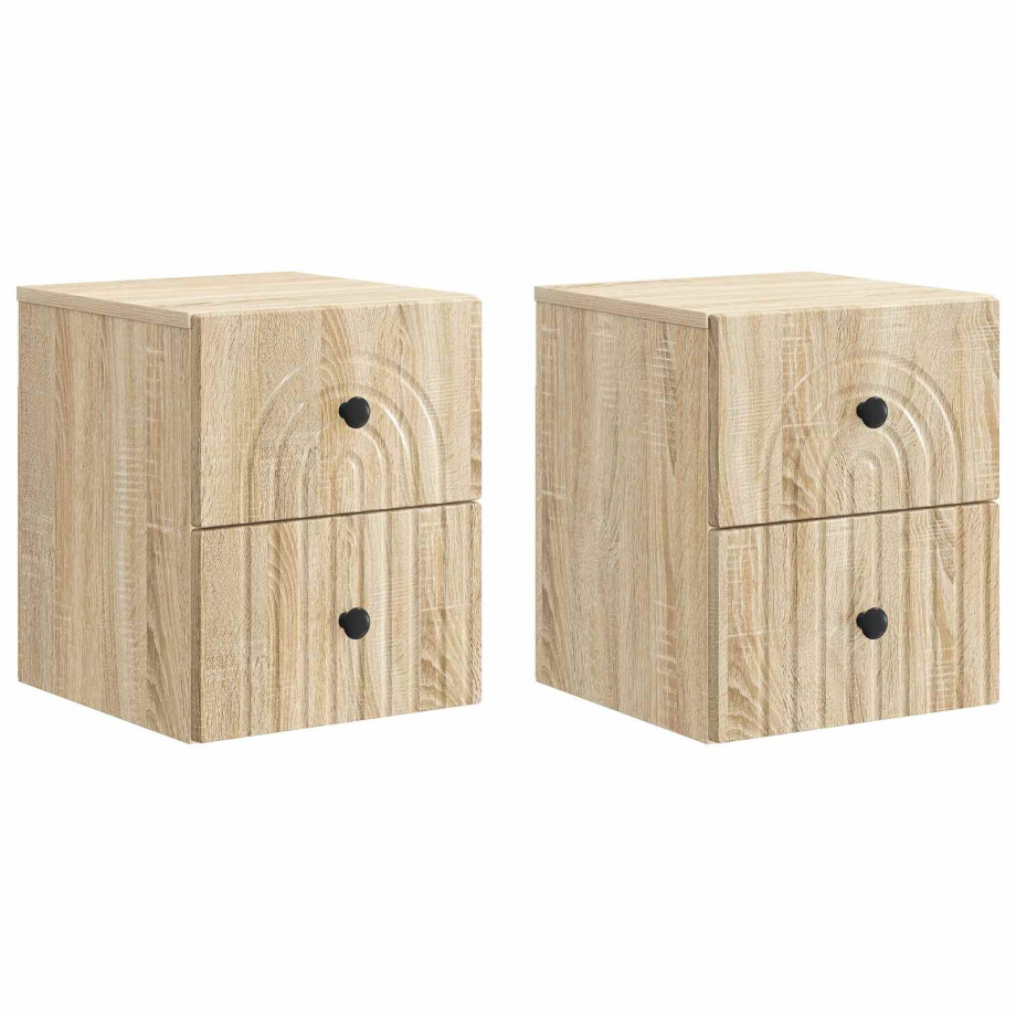 vidaXL Wandbeugel Bedkast 2 pcs Sonoma Eiken 33 x 34,5 x 40 cm vidaXL Wandbeugel Bedkast 2 pcs Sonoma Eiken 33 x 34,5 x 40 cm afbeelding 1