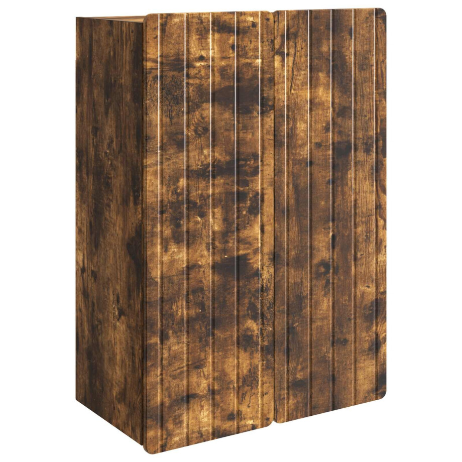 vidaXL Wandkast Gerookt eiken 66 x 34,5 x 92 cm Bewerkt hout vidaXL Wandkast Gerookt eiken 66 x 34,5 x 92 cm Bewerkt hout afbeelding 1