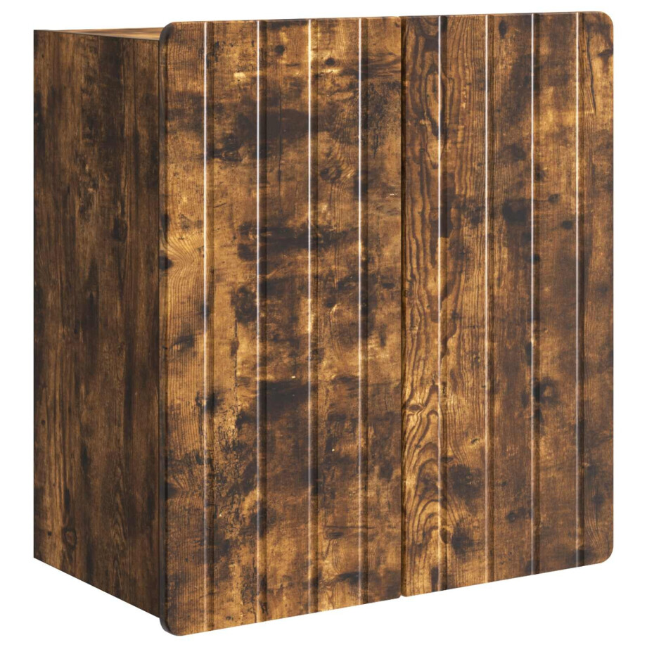 vidaXL Wandkast Gerookt eiken 59 x 31 x 64 cm Bewerkt hout vidaXL Wandkast Gerookt eiken 59 x 31 x 64 cm Bewerkt hout afbeelding 1