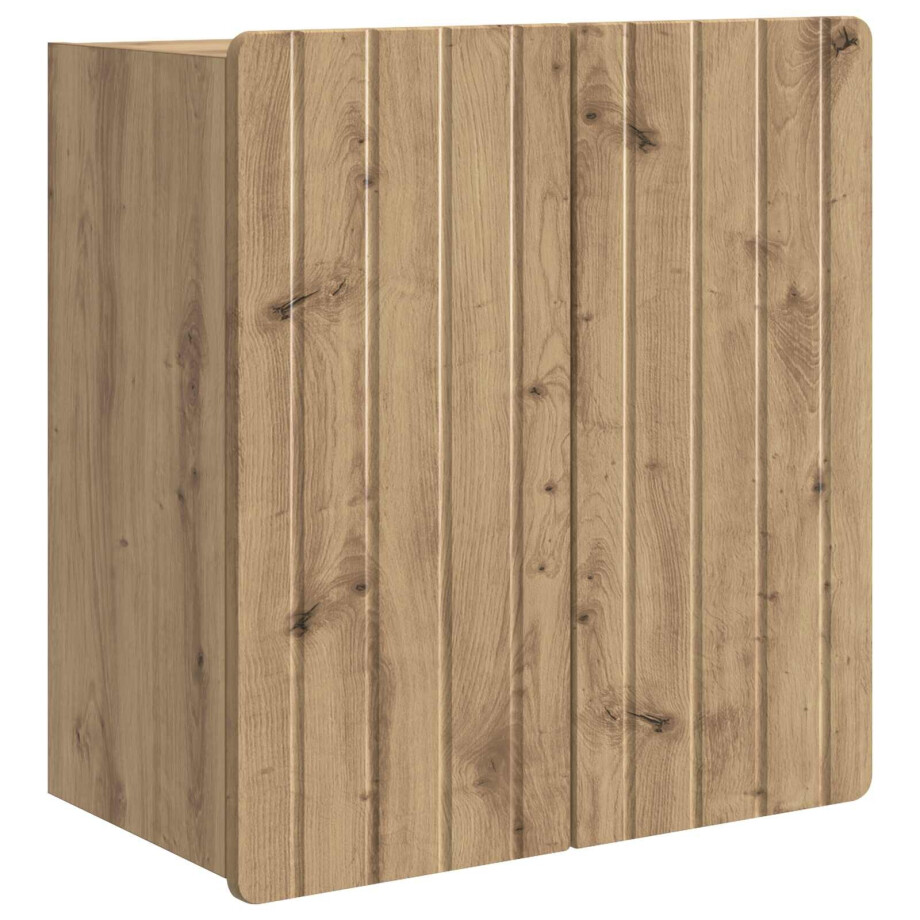 vidaXL Wandkast Artisanaal eiken 59 x 31 x 64 cm Bewerkt hout vidaXL Wandkast Artisanaal eiken 59 x 31 x 64 cm Bewerkt hout afbeelding 1