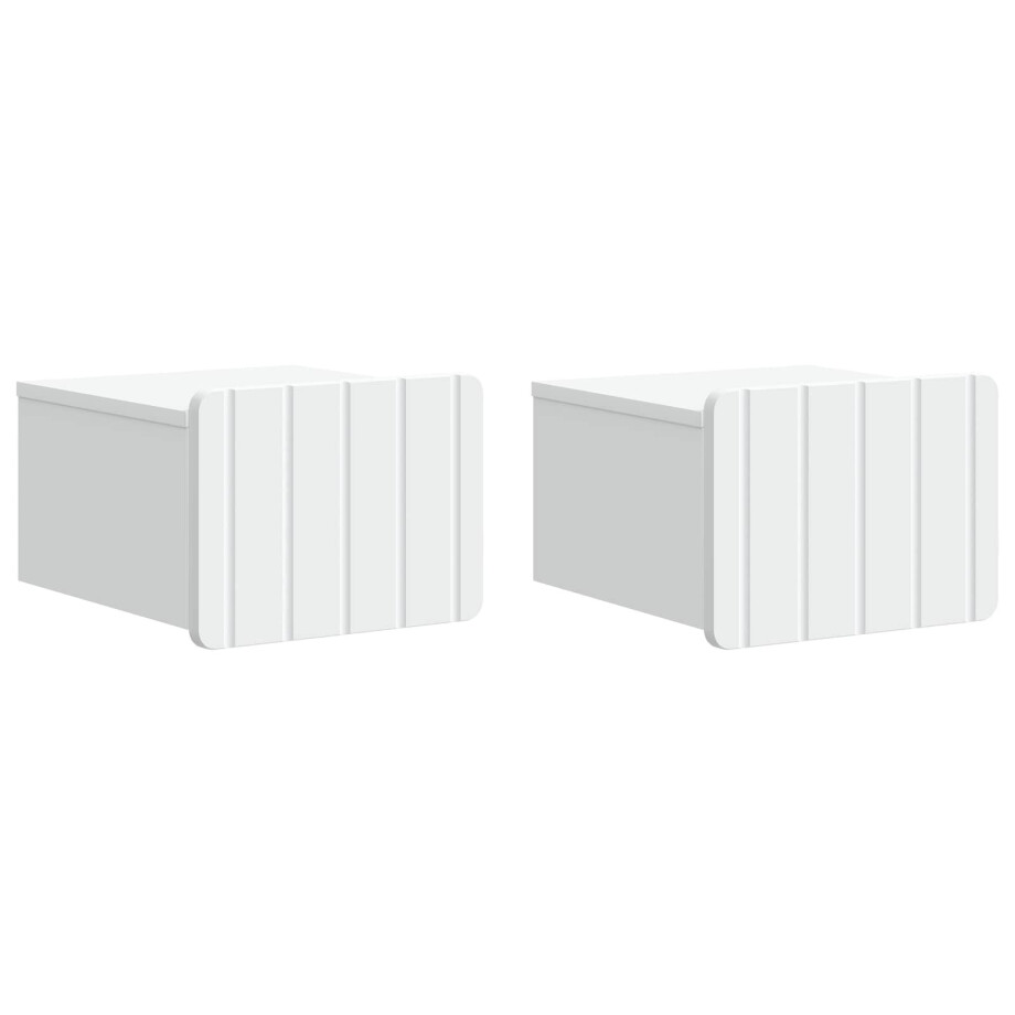 vidaXL Wandbeugel Bedkast 2 pcs Wit 33 x 34,5 x 24 cm Bewerkt hout vidaXL Wandbeugel Bedkast 2 pcs Wit 33 x 34,5 x 24 cm Bewerkt hout afbeelding 1