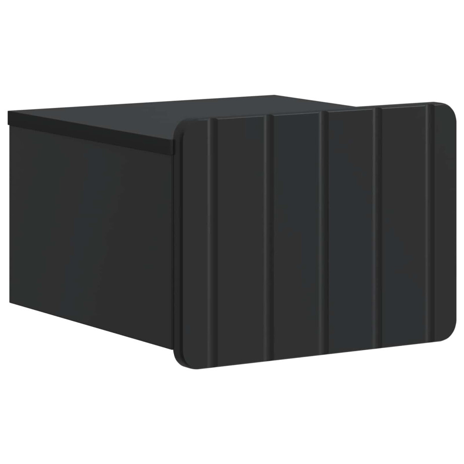 vidaXL Wandbeugel Bedkast Zwart 33 x 34,5 x 24 cm Bewerkt hout afbeelding 1
