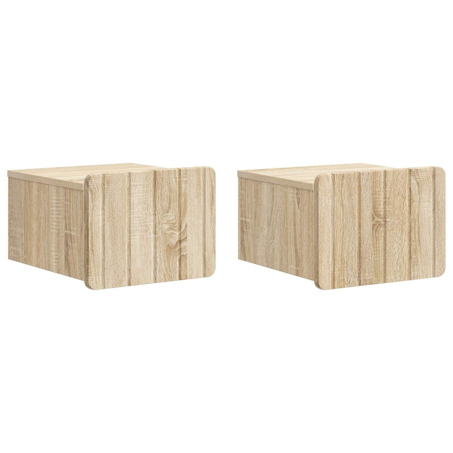 vidaXL Wandbeugel Bedkast 2 pcs Sonoma Eiken 33 x 34,5 x 24 cm vidaXL Wandbeugel Bedkast 2 pcs Sonoma Eiken 33 x 34,5 x 24 cm afbeelding 1