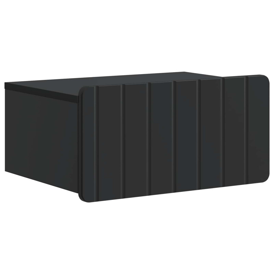 vidaXL Wandbeugel Bedkast Zwart 49 x 34,5 x 24 cm Bewerkt hout afbeelding 1