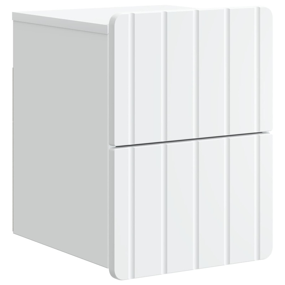 vidaXL Wandbeugel Bedkast met lade Wit 33 x 34,5 x 43 cm Bewerkt hout afbeelding 1