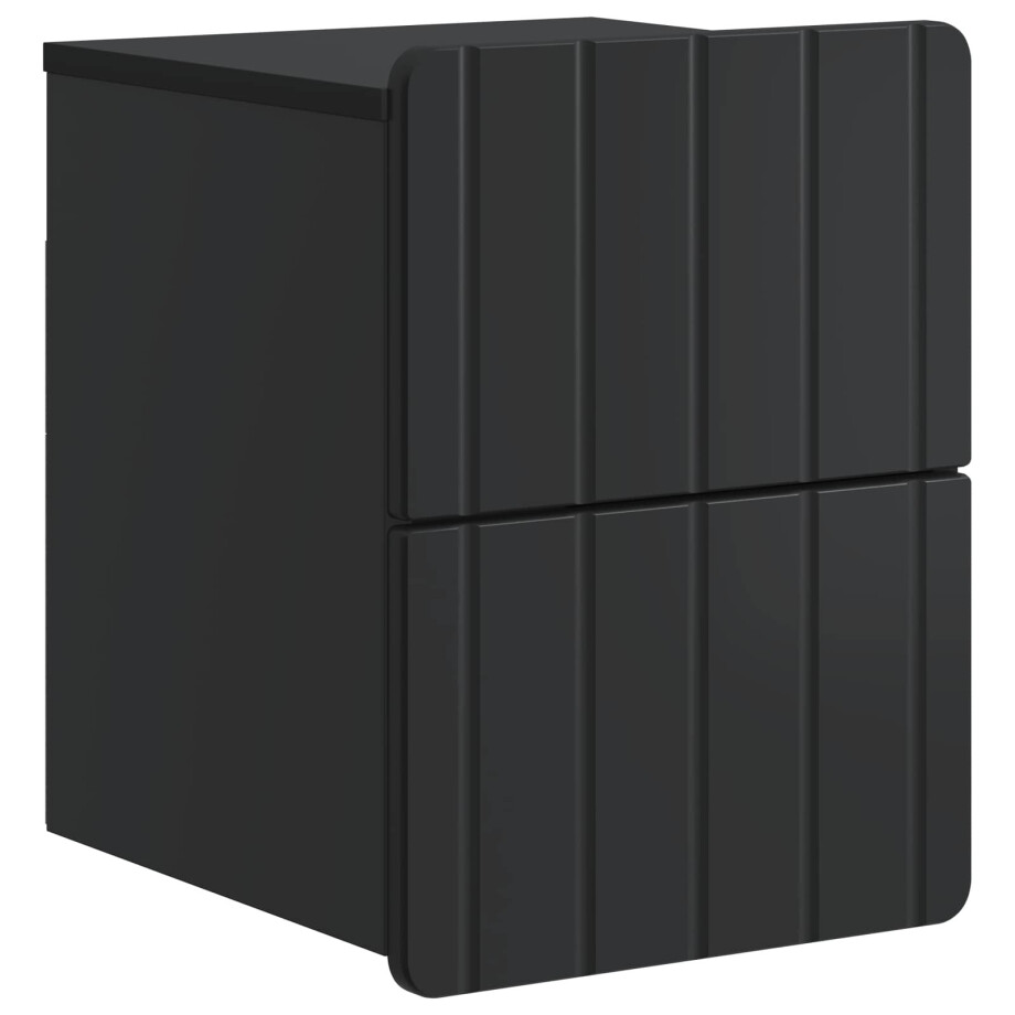 vidaXL Wandbeugel Bedkast Zwart 33 x 34,5 x 43 cm Bewerkt hout afbeelding 1