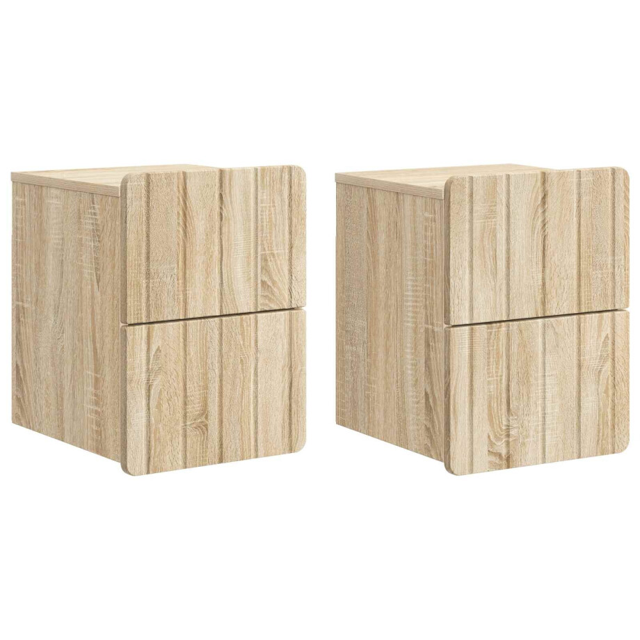 vidaXL Wandbeugel Bedkast 2 pcs Sonoma Eiken 33 x 34,5 x 43 cm vidaXL Wandbeugel Bedkast 2 pcs Sonoma Eiken 33 x 34,5 x 43 cm afbeelding 1