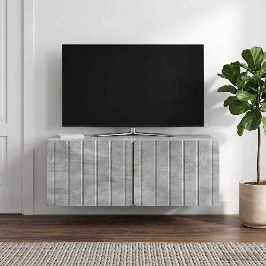 vidaXL Wandbeugel TV-kast Betongrijs 78,5 x 41 x 30 cm Bewerkt hout vidaXL Wandbeugel TV-kast Betongrijs 78,5 x 41 x 30 cm Bewerkt hout afbeelding 1