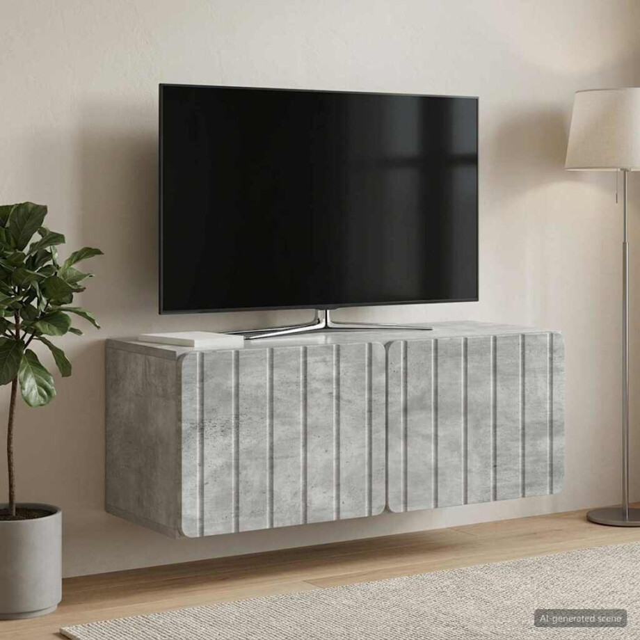 vidaXL Wandbeugel TV-kast Betongrijs 78,5 x 31 x 30 cm Bewerkt hout afbeelding 1