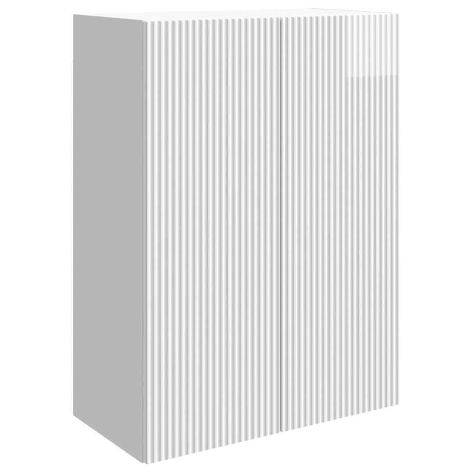 vidaXL Wandkast Hoogglans Wit 66 x 34,5 x 90 cm Bewerkt hout afbeelding 1