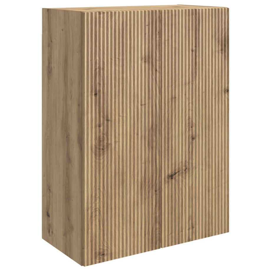 vidaXL Wandkast Artisanaal eiken 66 x 34,5 x 90 cm Bewerkt hout afbeelding 1