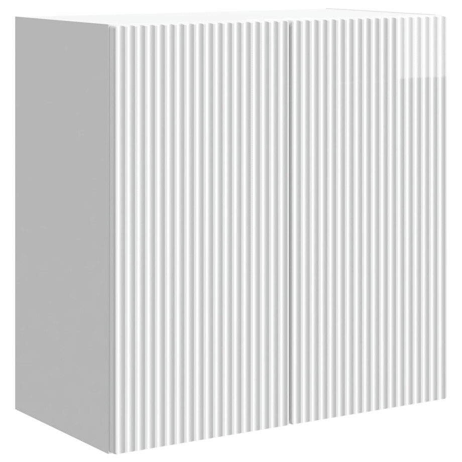 vidaXL Wandkast Hoogglans Wit 59 x 31 x 60 cm Bewerkt hout afbeelding 1