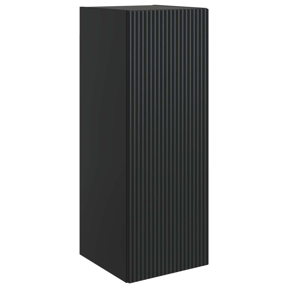 vidaXL Wandkast Zwart 33 x 34,5 x 90 cm Bewerkt hout afbeelding 1