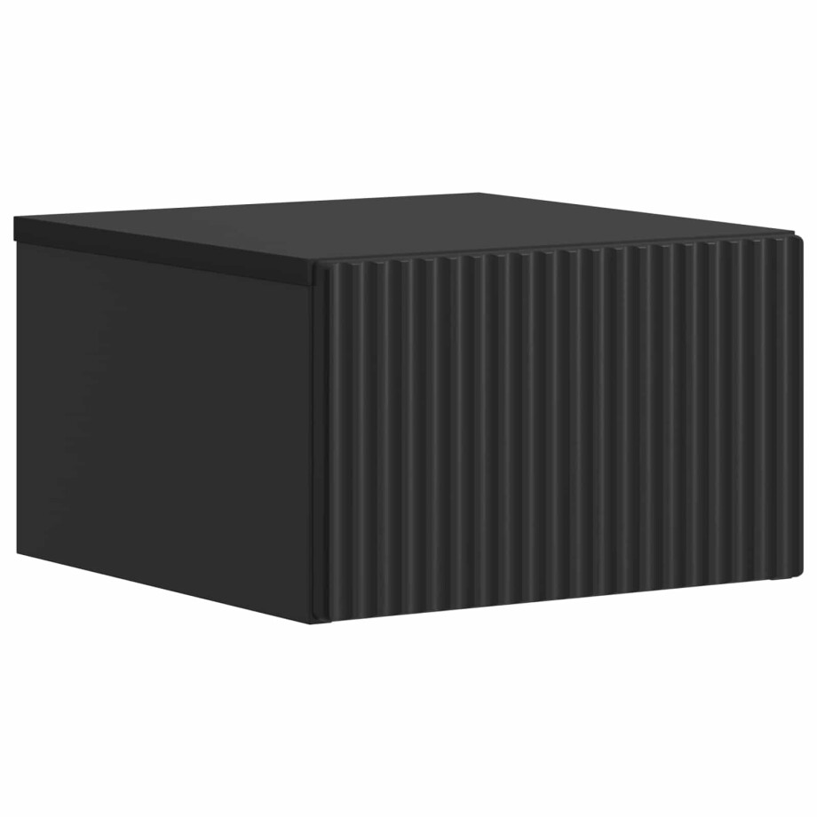 vidaXL Wandbeugel Bedkast Zwart 33 x 34,5 x 20 cm Bewerkt hout afbeelding 1