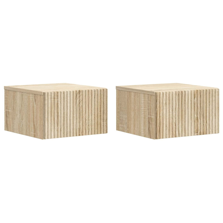vidaXL Wandbeugel Bedkast 2 pcs Sonoma Eiken 33 x 34,5 x 20 cm vidaXL Wandbeugel Bedkast 2 pcs Sonoma Eiken 33 x 34,5 x 20 cm afbeelding 1