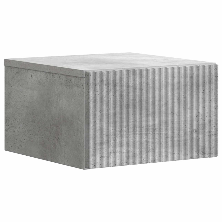 vidaXL Wandbeugel Bedkast Betongrijs 33 x 34,5 x 20 cm Bewerkt hout afbeelding 1