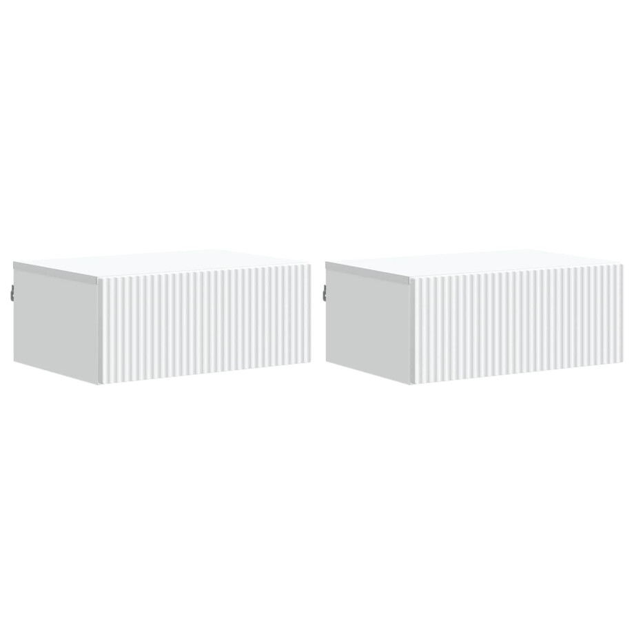 vidaXL Wandbeugel Bedkast 2 pcs Wit 49 x 34,5 x 20 cm Bewerkt hout vidaXL Wandbeugel Bedkast 2 pcs Wit 49 x 34,5 x 20 cm Bewerkt hout afbeelding 1