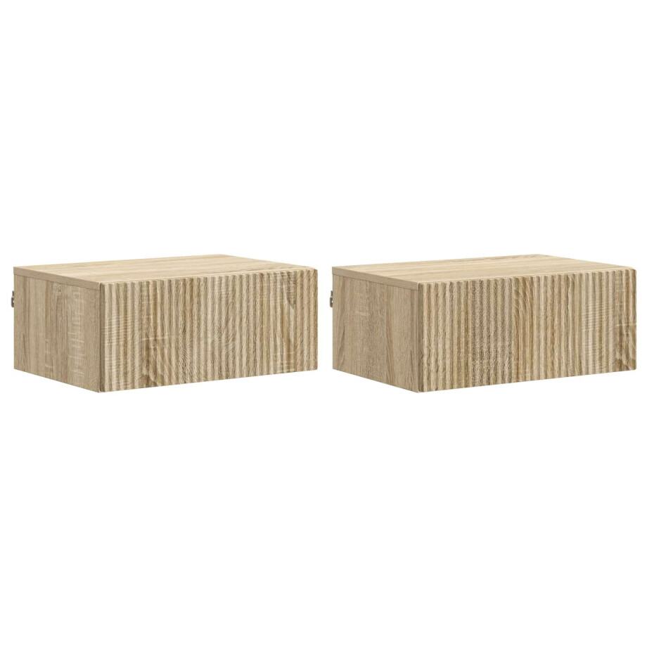vidaXL Wandbeugel Bedkast 2 pcs Sonoma Eiken 49 x 34,5 x 20 cm vidaXL Wandbeugel Bedkast 2 pcs Sonoma Eiken 49 x 34,5 x 20 cm afbeelding 1