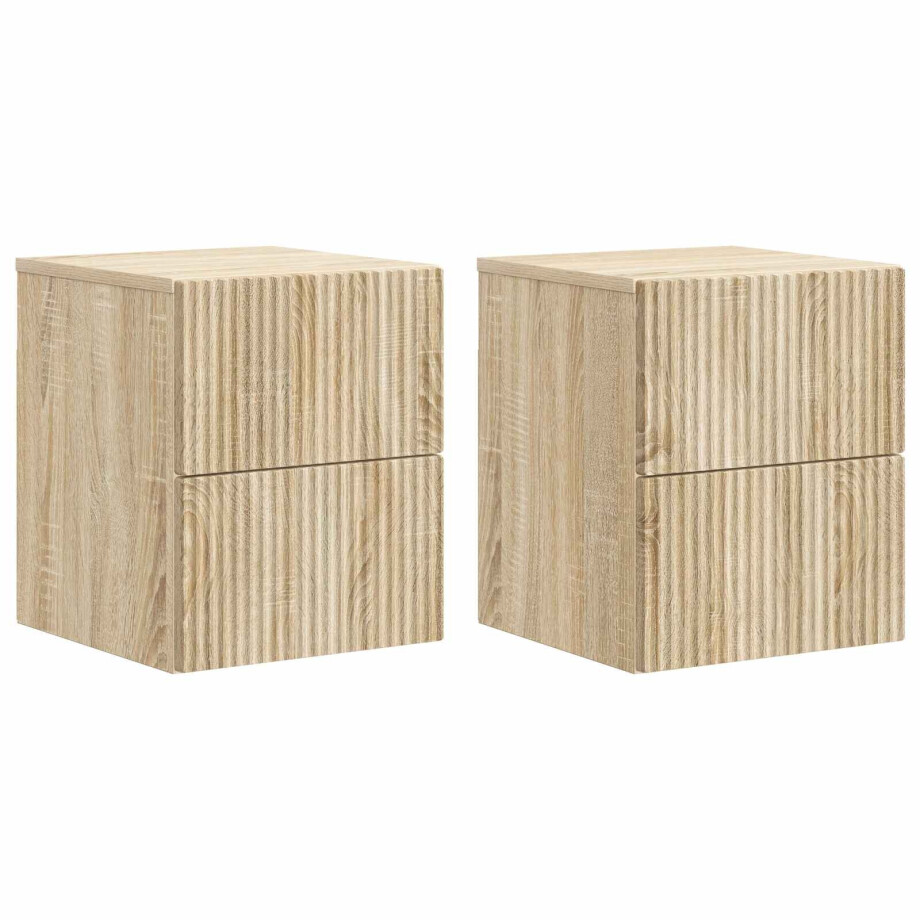 vidaXL Wandbeugel Bedkast 2 pcs Sonoma Eiken 33 x 34,5 x 40 cm vidaXL Wandbeugel Bedkast 2 pcs Sonoma Eiken 33 x 34,5 x 40 cm afbeelding 1