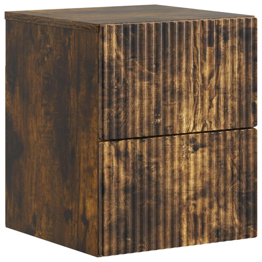 vidaXL Wandbeugel Bedkast Gerookt eiken 33 x 34,5 x 40 cm Bewerkt hout vidaXL Wandbeugel Bedkast Gerookt eiken 33 x 34,5 x 40 cm Bewerkt hout afbeelding 1