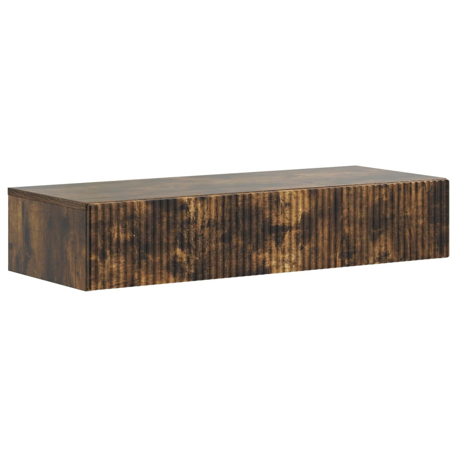 vidaXL Wandmontage Zijtafel Gerookt eiken 87,5 x 34,5 x 17 cm afbeelding 1