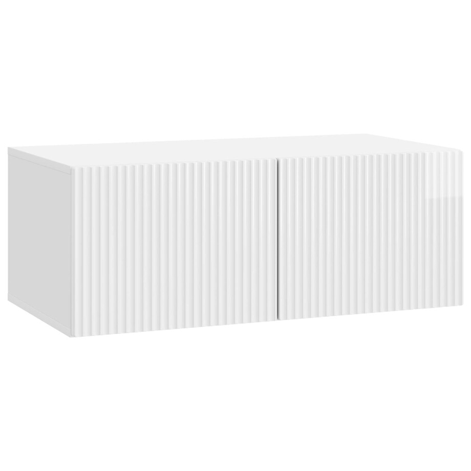 vidaXL Wandbeugel TV-kast Hoogglans Wit 78,5 x 41 x 30 cm Bewerkt hout vidaXL Wandbeugel TV-kast Hoogglans Wit 78,5 x 41 x 30 cm Bewerkt hout afbeelding 1