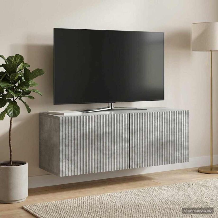 vidaXL Wandbeugel TV-kast Betongrijs 78,5 x 31 x 30 cm Bewerkt hout afbeelding 1
