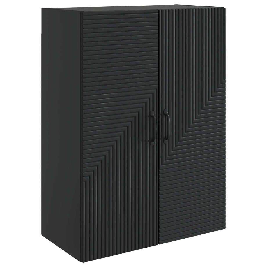 vidaXL Wandkast Zwart 66 x 34,5 x 90 cm Bewerkt hout afbeelding 1