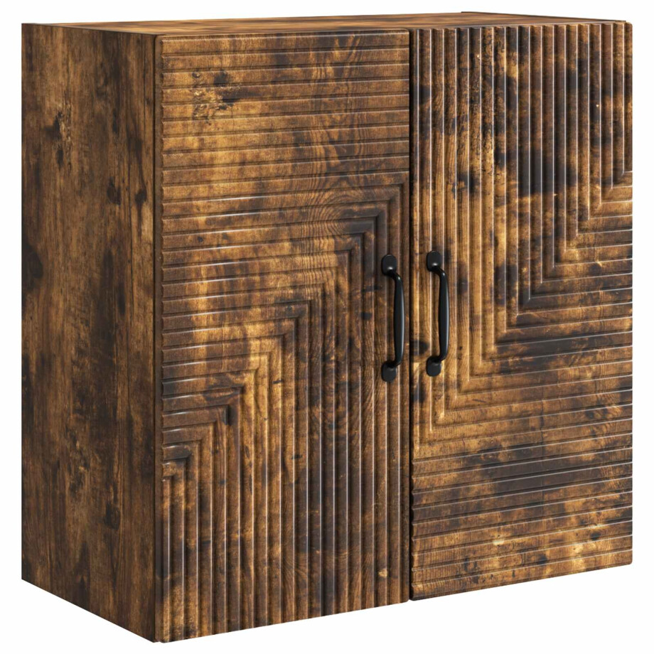 vidaXL Wandkast Gerookt eiken 59 x 31 x 60 cm Bewerkt hout vidaXL Wandkast Gerookt eiken 59 x 31 x 60 cm Bewerkt hout afbeelding 1