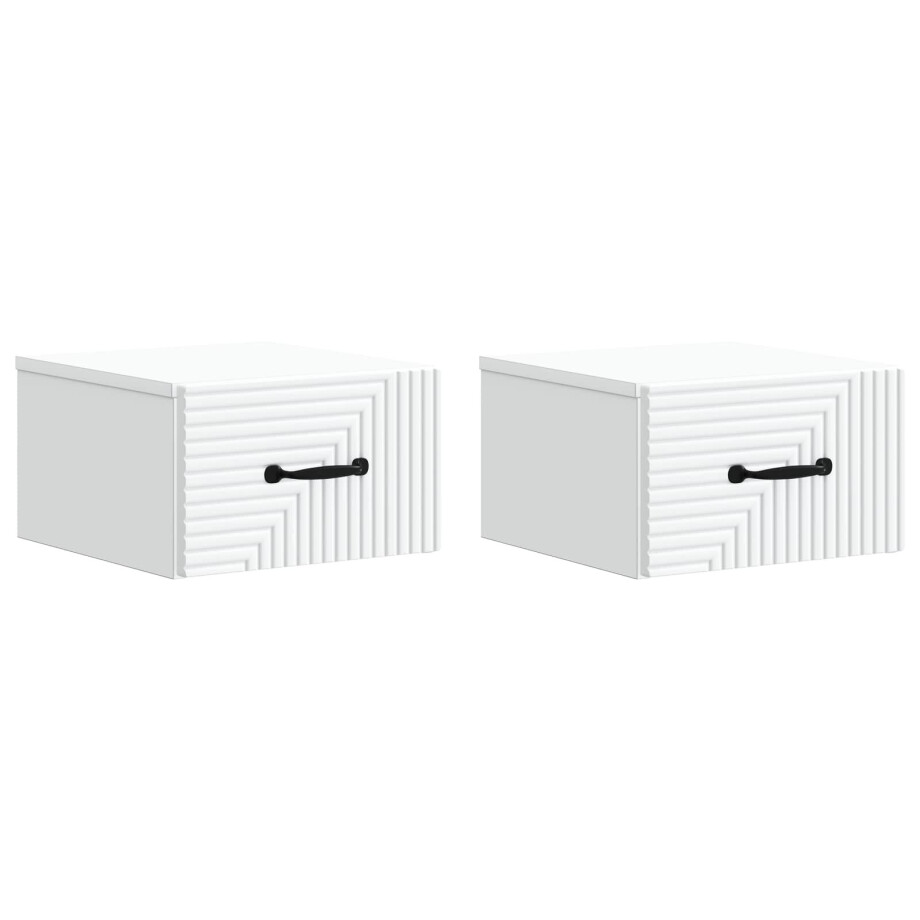 vidaXL Wandbeugel Bedkast 2 pcs Wit 34,5 x 33 x 20 cm Bewerkt hout vidaXL Wandbeugel Bedkast 2 pcs Wit 34,5 x 33 x 20 cm Bewerkt hout afbeelding 1