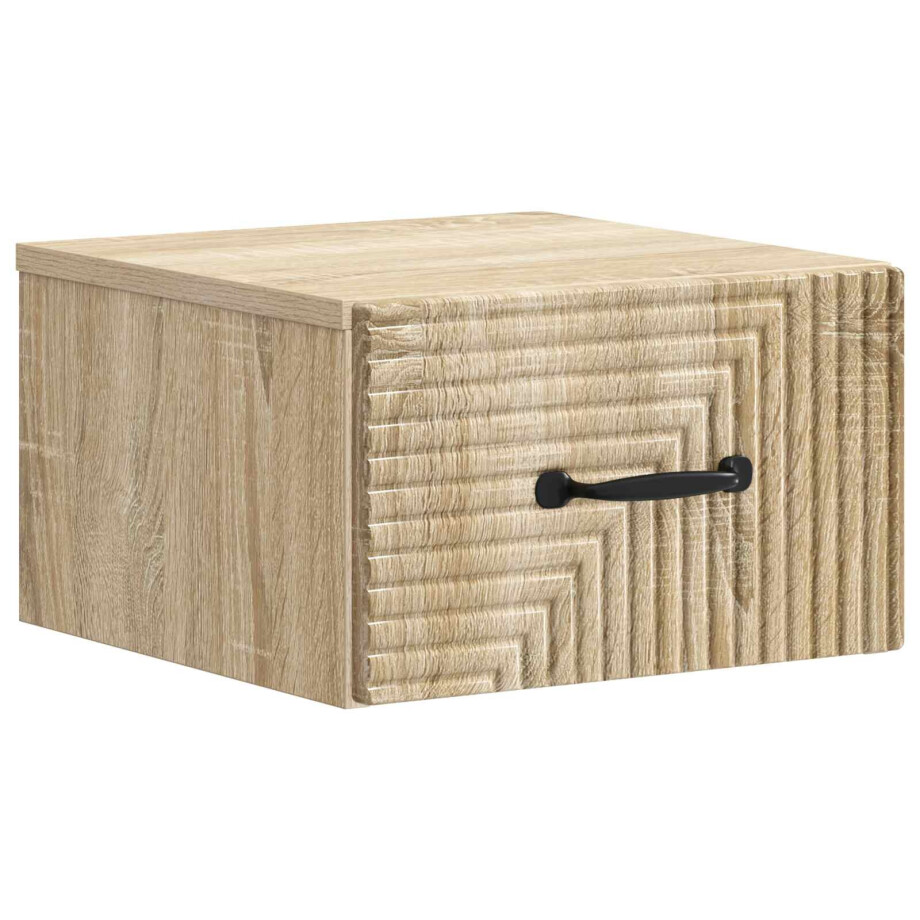 vidaXL Wandbeugel Bedkast Sonoma Eiken 34,5 x 33 x 20 cm Bewerkt hout vidaXL Wandbeugel Bedkast Sonoma Eiken 34,5 x 33 x 20 cm Bewerkt hout afbeelding 1