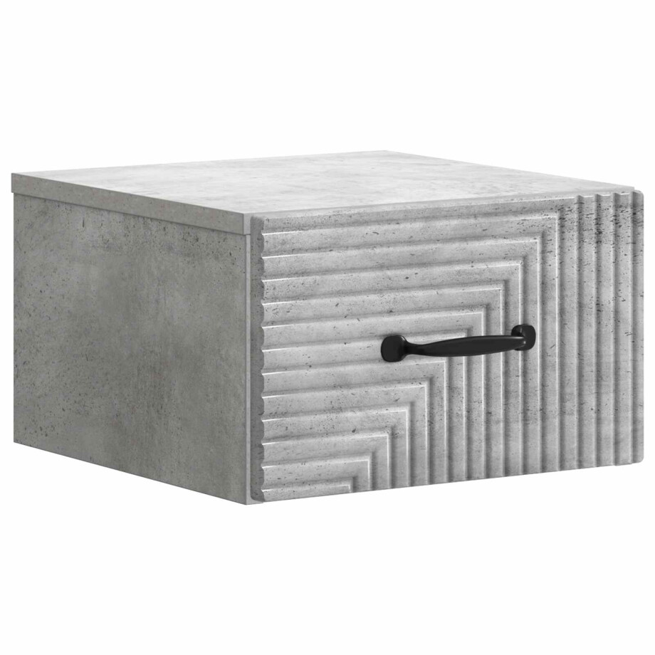 vidaXL Wandbeugel Bedkast Betongrijs 34,5 x 33 x 20 cm Bewerkt hout afbeelding 1