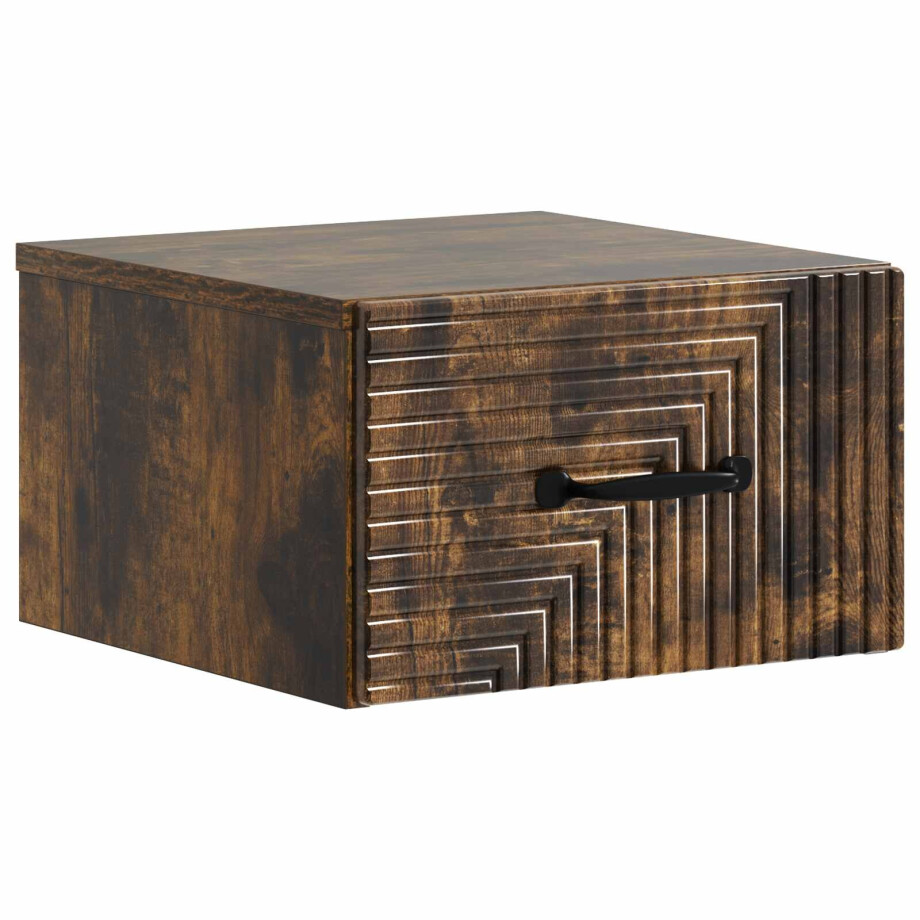 vidaXL Wandbeugel Bedkast Gerookt eiken 34,5 x 33 x 20 cm Bewerkt hout vidaXL Wandbeugel Bedkast Gerookt eiken 34,5 x 33 x 20 cm Bewerkt hout afbeelding 1