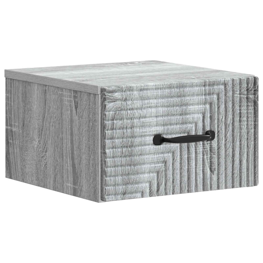 vidaXL Wandbeugel Bedkast Grijs sonoma 34,5 x 33 x 20 cm Bewerkt hout afbeelding 1