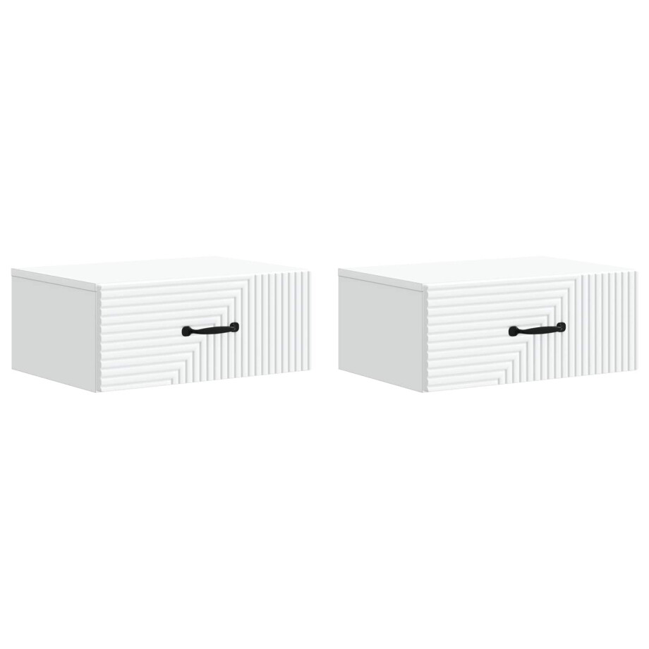 vidaXL Wandbeugel Bedkast 2 pcs Wit 49 x 34,5 x 20 cm Bewerkt hout vidaXL Wandbeugel Bedkast 2 pcs Wit 49 x 34,5 x 20 cm Bewerkt hout afbeelding 1