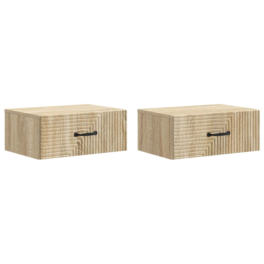 vidaXL Wandbeugel Bedkast 2 pcs Sonoma Eiken 49 x 34,5 x 20 cm vidaXL Wandbeugel Bedkast 2 pcs Sonoma Eiken 49 x 34,5 x 20 cm afbeelding 1