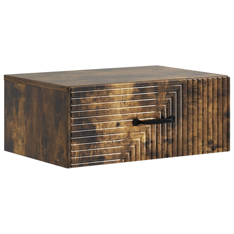 vidaXL Wandbeugel Bedkast Gerookt eiken 49 x 34,5 x 20 cm Bewerkt hout vidaXL Wandbeugel Bedkast Gerookt eiken 49 x 34,5 x 20 cm Bewerkt hout afbeelding 1
