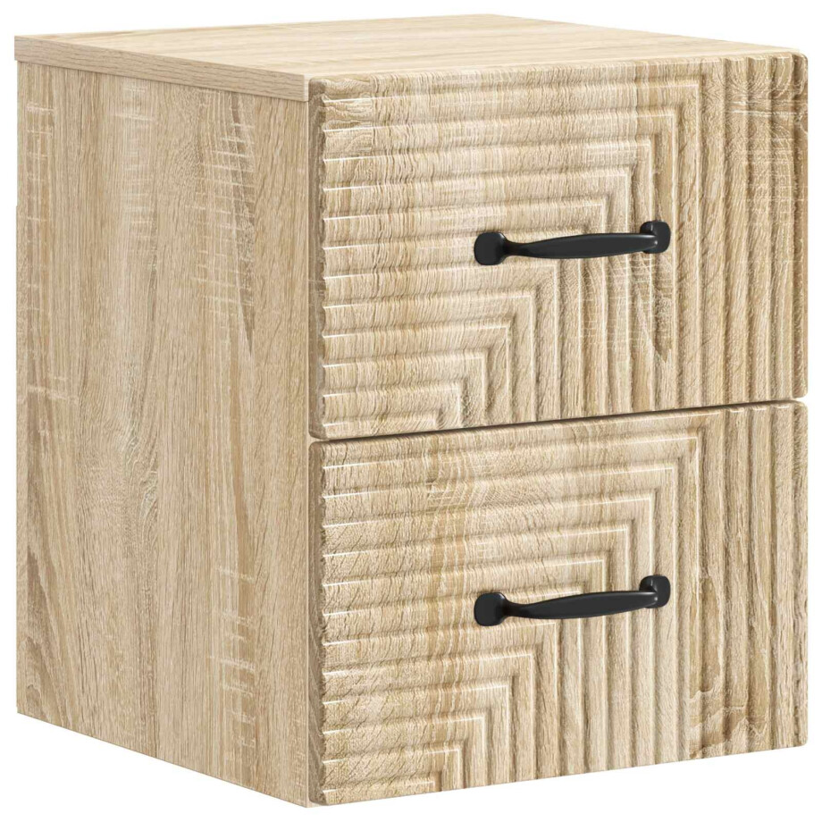 vidaXL Wandbeugel Bedkast Sonoma Eiken 34,5 x 33 x 40 cm Bewerkt hout vidaXL Wandbeugel Bedkast Sonoma Eiken 34,5 x 33 x 40 cm Bewerkt hout afbeelding 1
