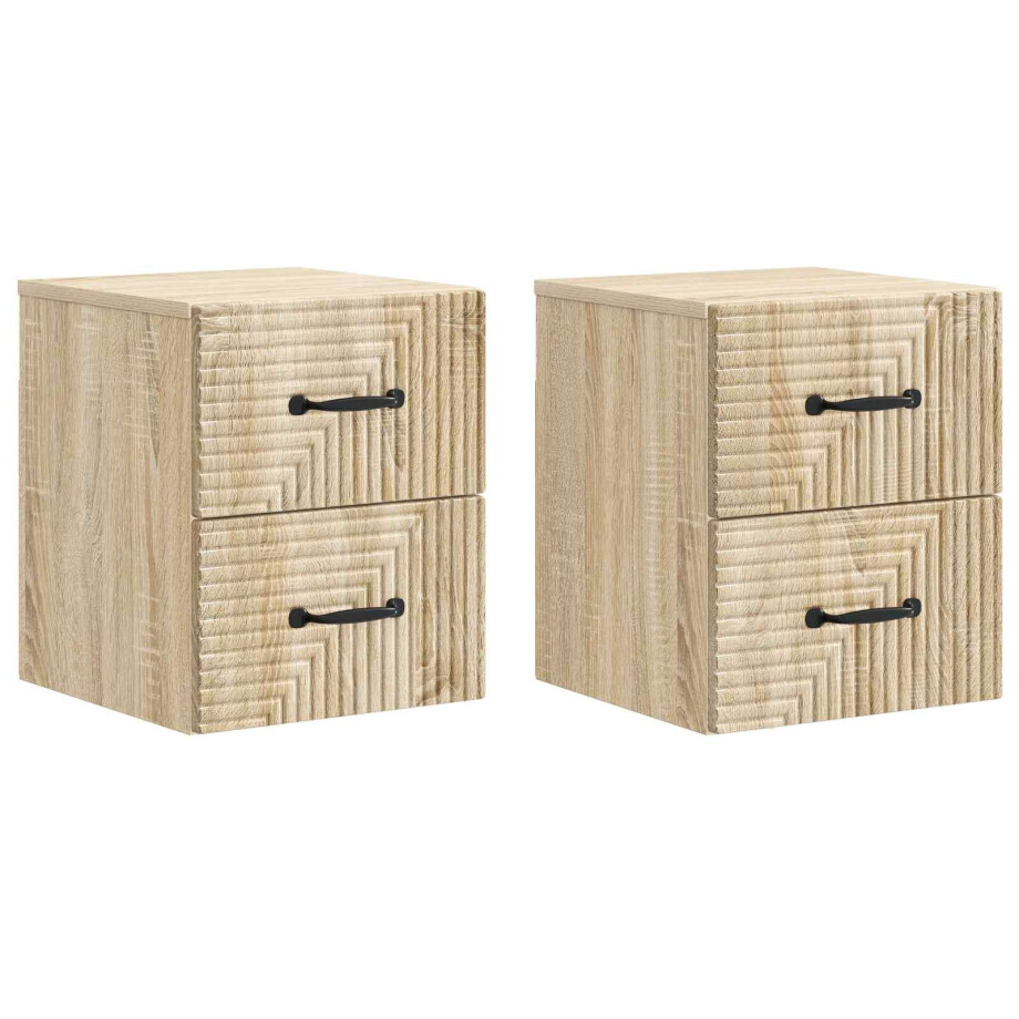 vidaXL Wandbeugel Bedkast 2 pcs Sonoma Eiken 34,5 x 33 x 40 cm vidaXL Wandbeugel Bedkast 2 pcs Sonoma Eiken 34,5 x 33 x 40 cm afbeelding 1