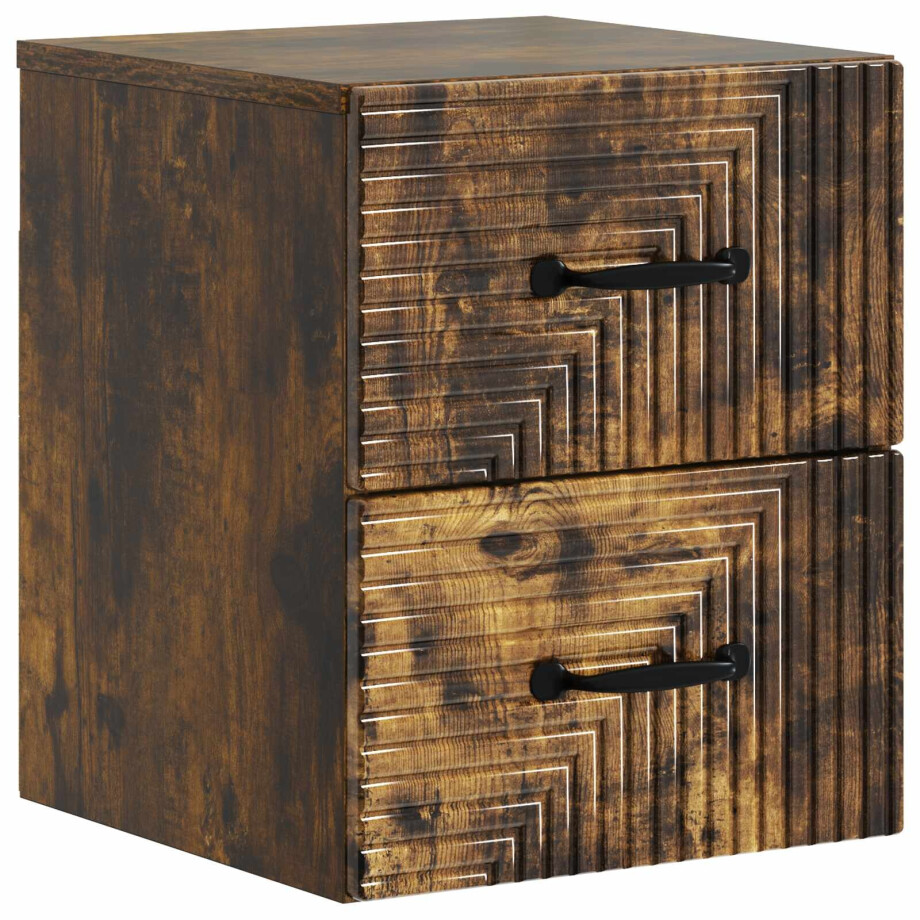 vidaXL Wandbeugel Bedkast Gerookt eiken 34,5 x 33 x 40 cm Bewerkt hout vidaXL Wandbeugel Bedkast Gerookt eiken 34,5 x 33 x 40 cm Bewerkt hout afbeelding 1