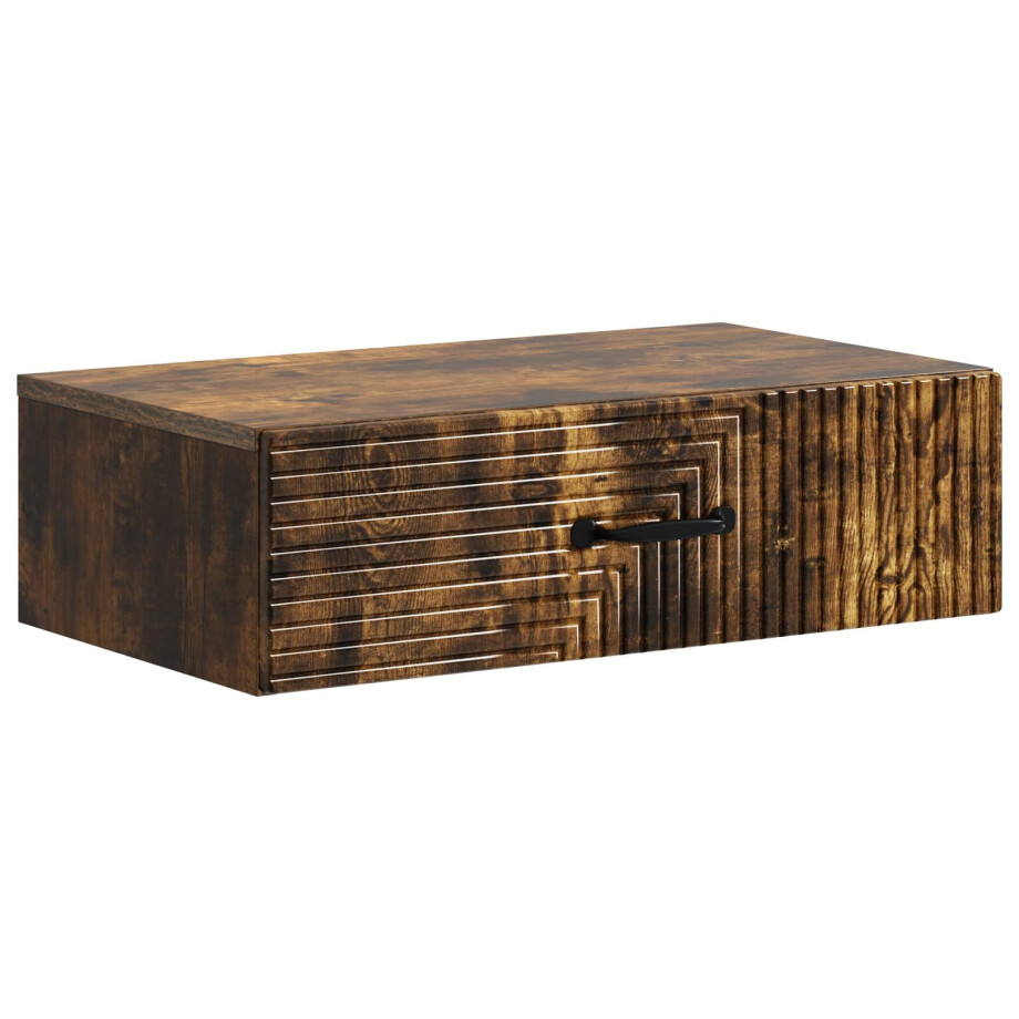 vidaXL Wandmontage Zijtafel Gerookt eiken 59 x 34,5 x 17 cm vidaXL Wandmontage Zijtafel Gerookt eiken 59 x 34,5 x 17 cm afbeelding 1
