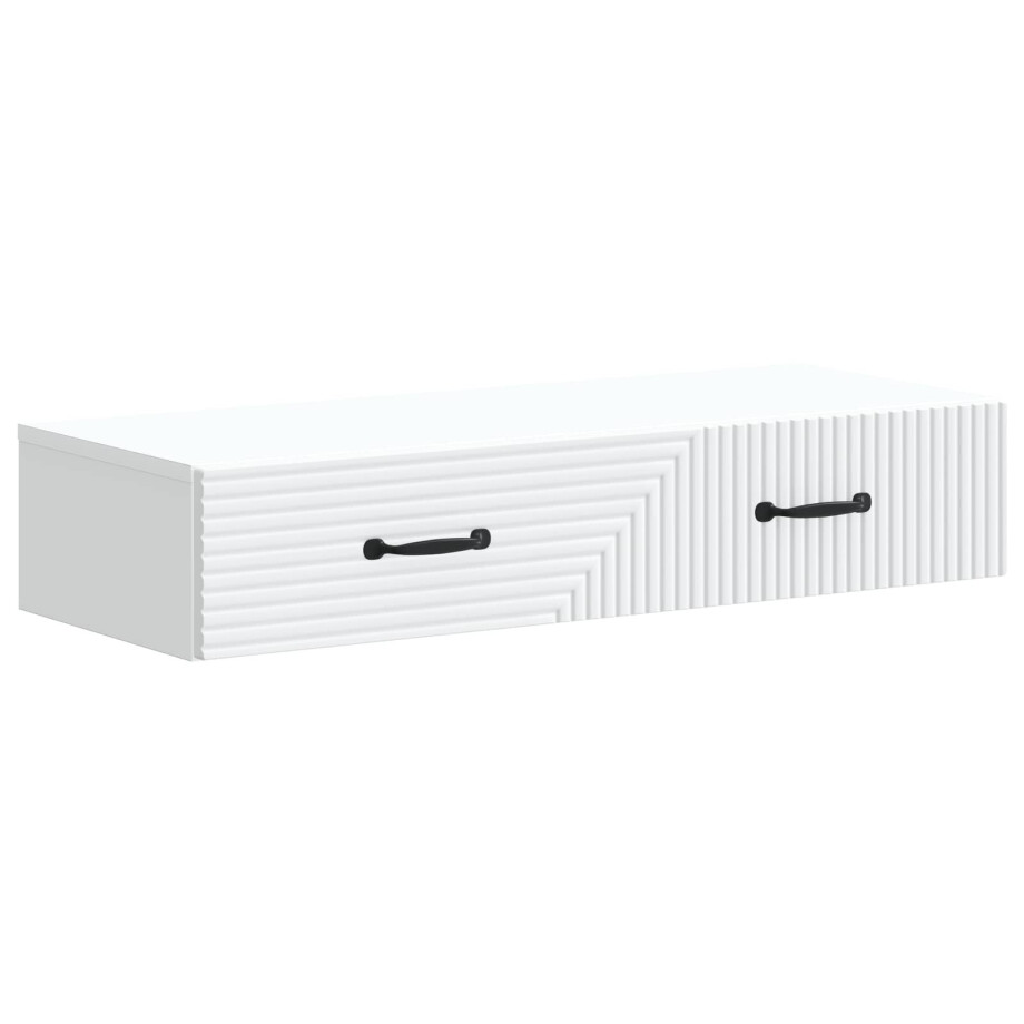 vidaXL Wandmontage Zijtafel Wit 87,5 x 34,5 x 17 cm Bewerkt hout afbeelding 1