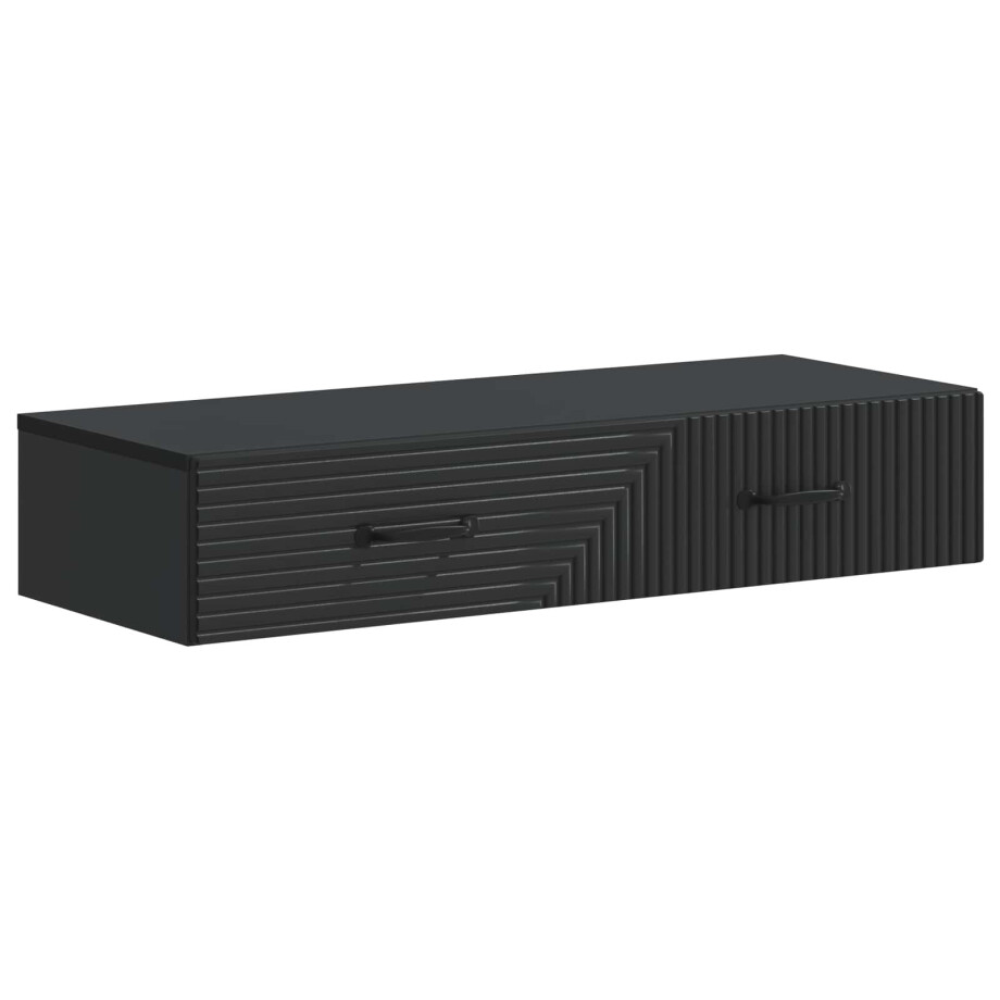 vidaXL Wandmontage Zijtafel Zwart 87,5 x 34,5 x 17 cm Bewerkt hout vidaXL Wandmontage Zijtafel Zwart 87,5 x 34,5 x 17 cm Bewerkt hout afbeelding 1